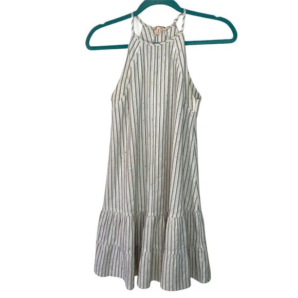 Rebecca Taylor La Vie Halter Dress Womens Size 00 Cotton Striped Ruffle India - Picture 1 of 13